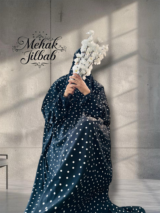 White polka prayer dress